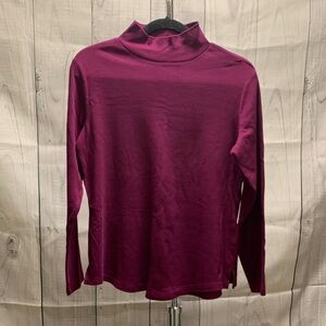 Isaac Mizrahi Long Sleeve Top in Rich Plum
